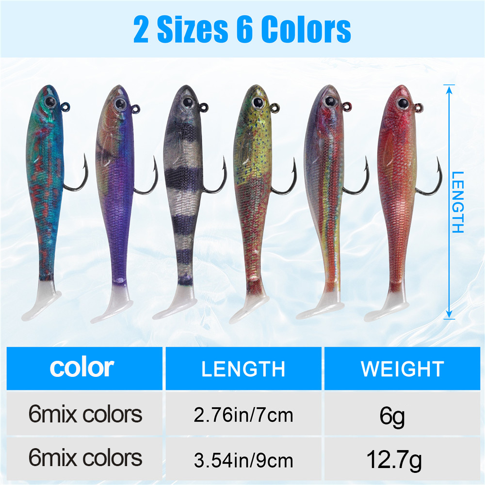 6Pcs Pre-Rigged Soft Fishing L - огляд і ціна Fishing Equipment For Trout