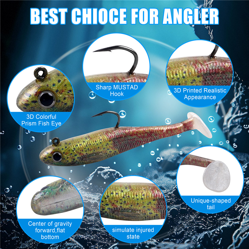 6Pcs Pre-Rigged Soft Fishing L - огляд і ціна Fishing Equipment For Trout