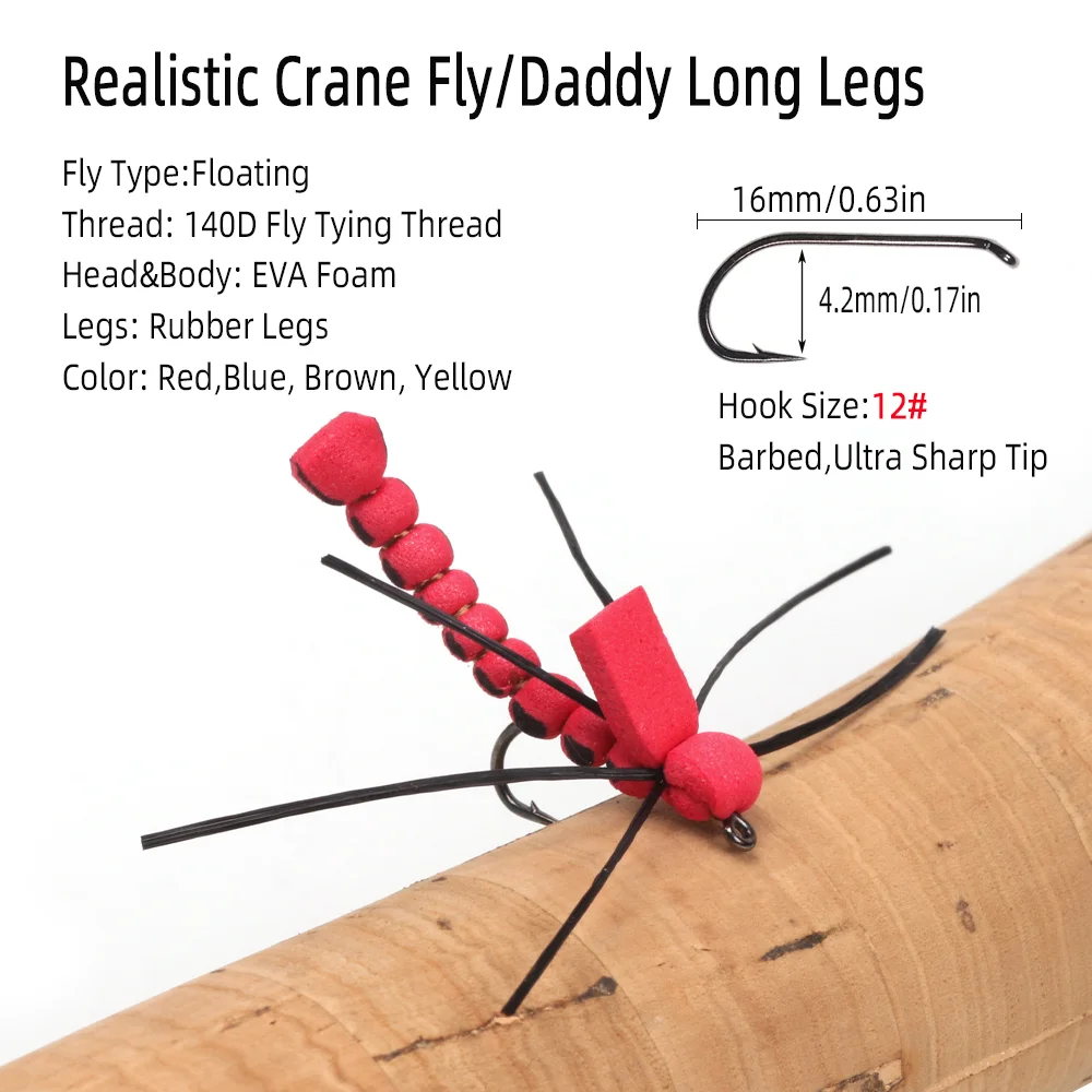 4pcs #12 Rubber Legs Daddy Fli - огляд і ціна Fishing Equipment For Trout